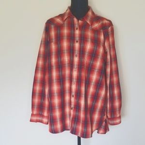 Ariat REAL Billie Rae 100% cotton button-front plaid shirt